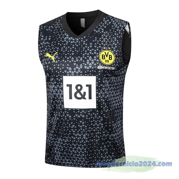 Entrenamiento Senza Maniche Borussia Dortmund 2023 2024 Nero Grigio Poco Prezzo