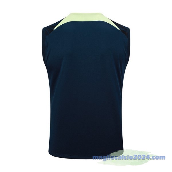 Entrenamiento Senza Maniche Brasile 2023 Blu Navy III Verde Poco Prezzo