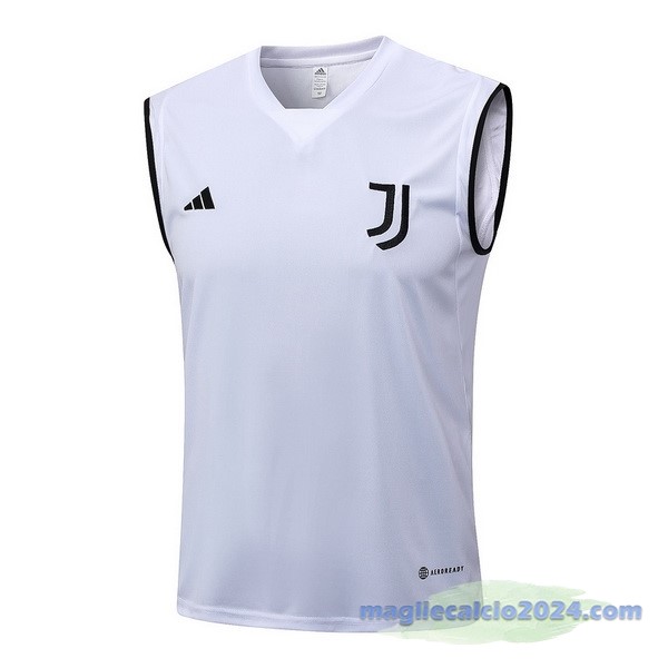 Entrenamiento Senza Maniche Juventus 2023 2024 Bianco Nero Poco Prezzo