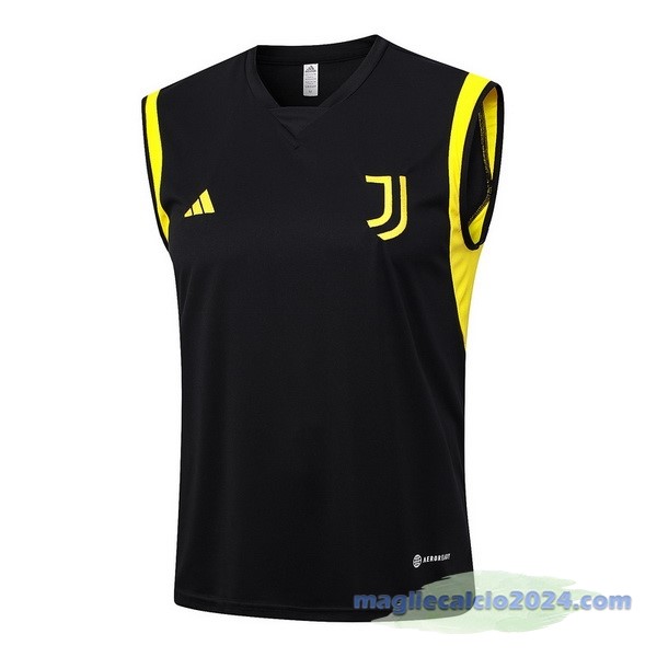 Entrenamiento Senza Maniche Juventus 2023 2024 Nero Giallo Poco Prezzo