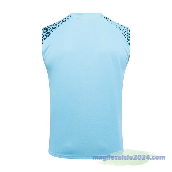 Entrenamiento Senza Maniche Manchester City 2023 2024 Blu Poco Prezzo