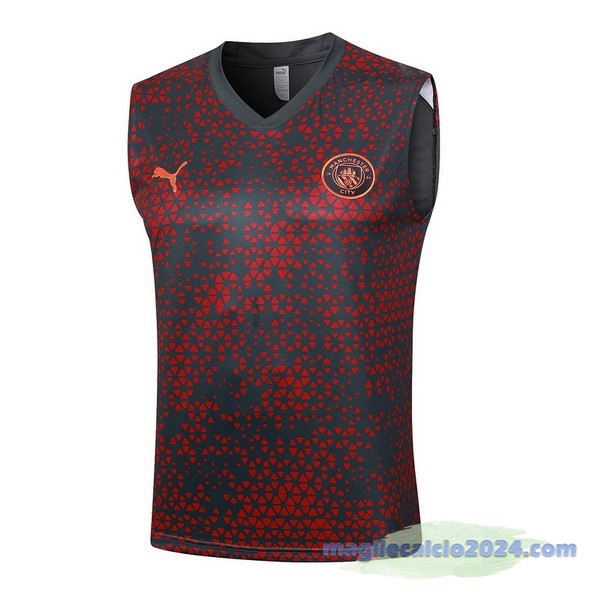 Entrenamiento Senza Maniche Manchester City 2023 2024 Rosso Grigio Poco Prezzo