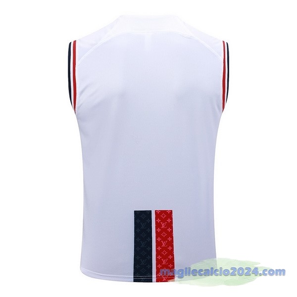 Entrenamiento Senza Maniche Paris Saint Germain 2023 2024 Bianco Rosso Blu Poco Prezzo
