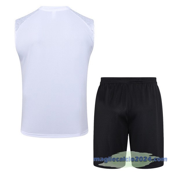 Entrenamiento Senza Maniche Set Completo AC Milan 2023 2024 Bianco Rosso Nero Poco Prezzo
