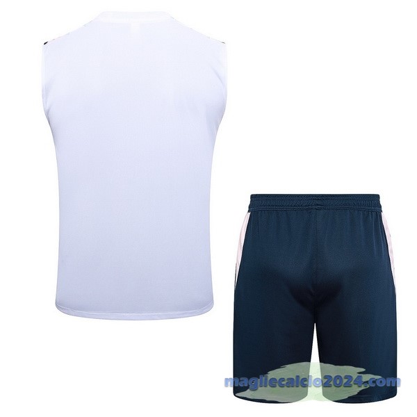 Entrenamiento Senza Maniche Set Completo Ajax 2023 2024 Bianco Blu Navy Poco Prezzo
