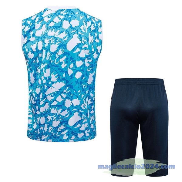 Entrenamiento Senza Maniche Set Completo Ajax 2023 2024 Blu Bianco Poco Prezzo