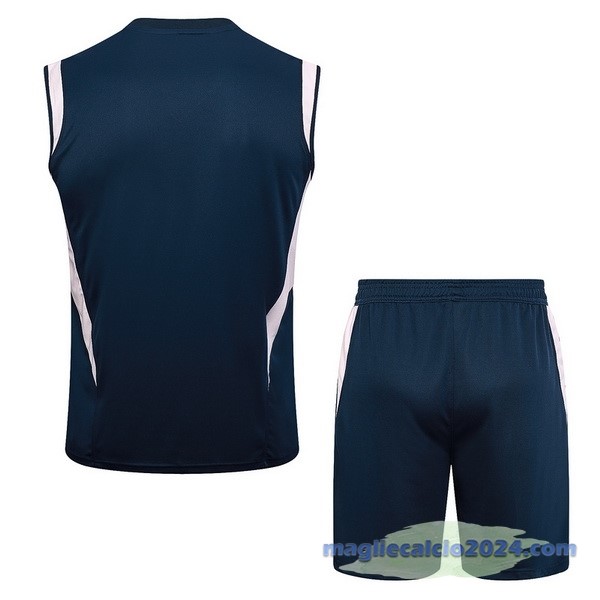 Entrenamiento Senza Maniche Set Completo Ajax 2023 2024 Blu Navy Rosa Poco Prezzo