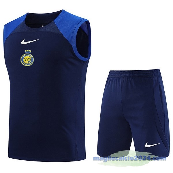 Entrenamiento Senza Maniche Set Completo Al Nassr 2023 2024 Blu Poco Prezzo