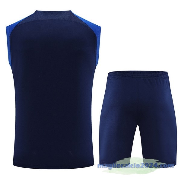Entrenamiento Senza Maniche Set Completo Al Nassr 2023 2024 Blu Poco Prezzo