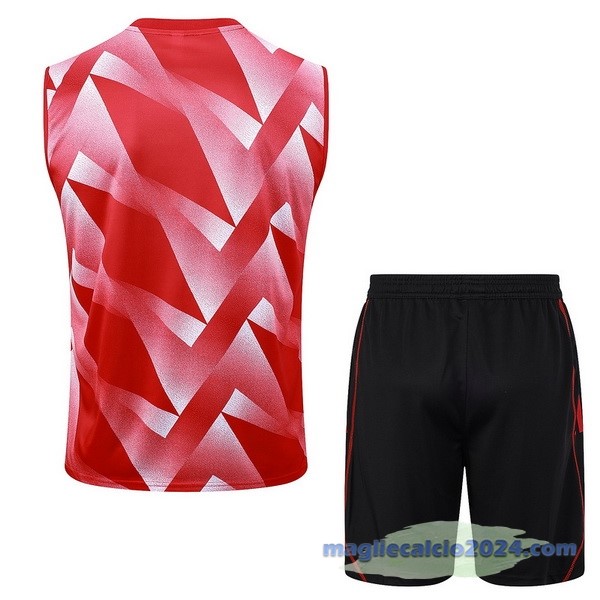 Entrenamiento Senza Maniche Set Completo Bayern Múnich 2023 2024 Rosso Bianco Nero Poco Prezzo
