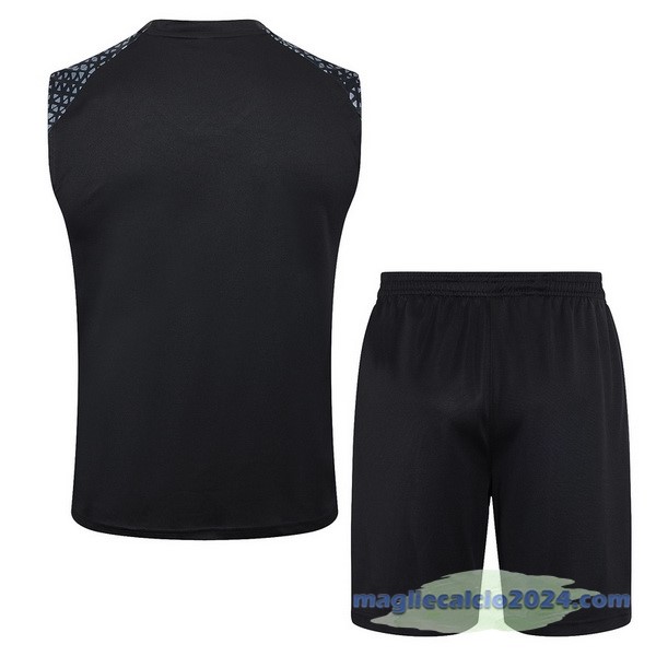 Entrenamiento Senza Maniche Set Completo Borussia Dortmund 2023 2024 Nero Grigio Poco Prezzo