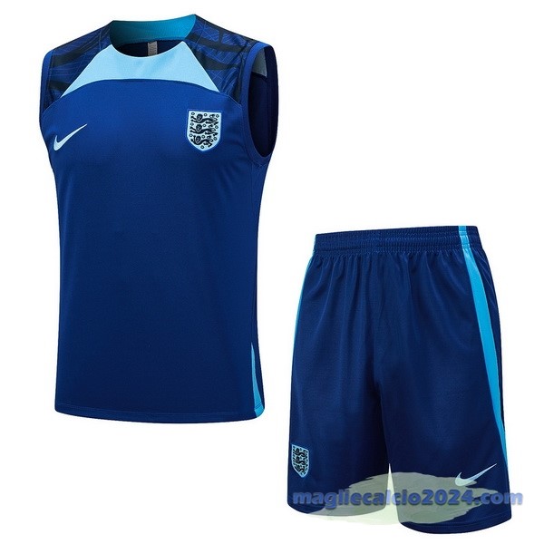 Entrenamiento Senza Maniche Set Completo Inghilterra 2023 Blu Poco Prezzo