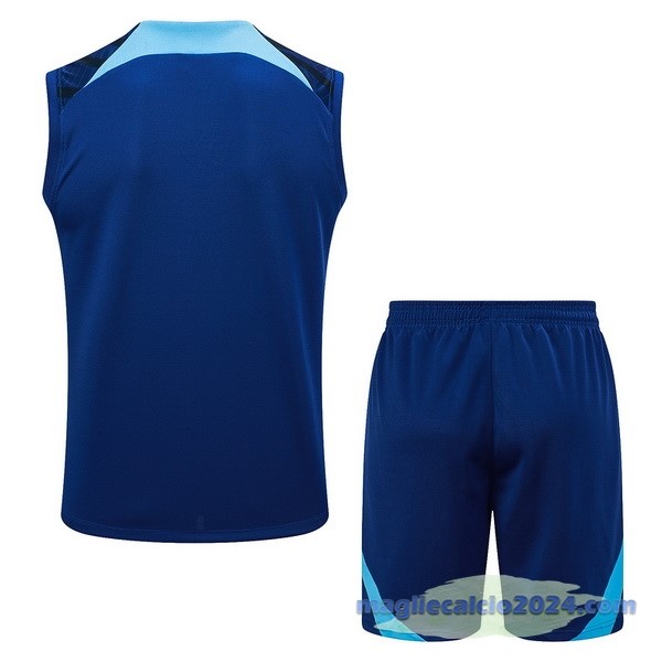 Entrenamiento Senza Maniche Set Completo Inghilterra 2023 Blu Poco Prezzo