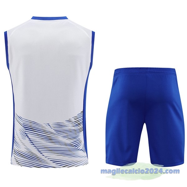 Entrenamiento Senza Maniche Set Completo Inter Milán 2023 2024 Bianco Blu Poco Prezzo