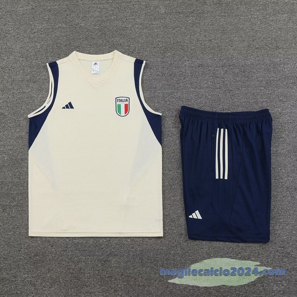 Entrenamiento Senza Maniche Set Completo Italia 2023 Giallo Blu Poco Prezzo