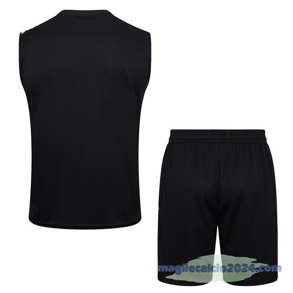 Entrenamiento Senza Maniche Set Completo Juventus 2023 2024 Bianco Nero Giallo Poco Prezzo