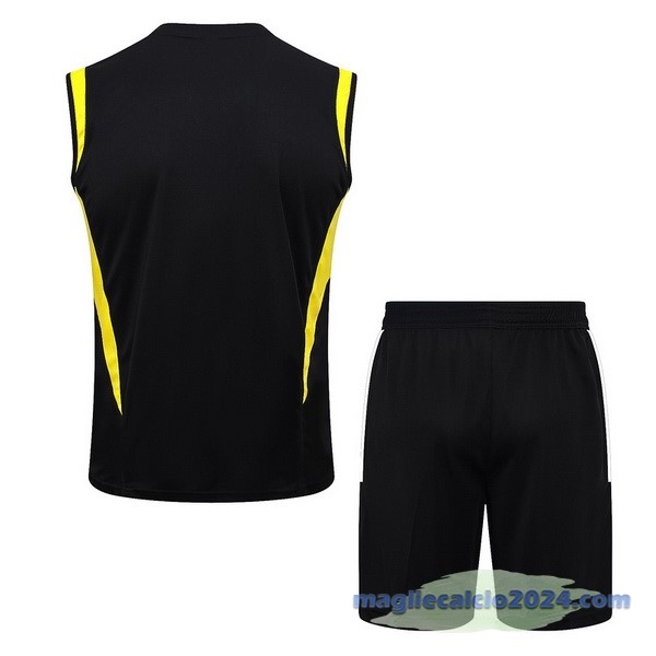 Entrenamiento Senza Maniche Set Completo Juventus 2023 2024 Nero Giallo Poco Prezzo