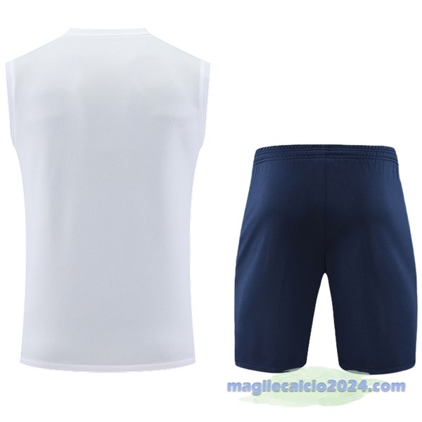 Entrenamiento Senza Maniche Set Completo Leipzig 2023 2024 Bianco Blu Navy Poco Prezzo