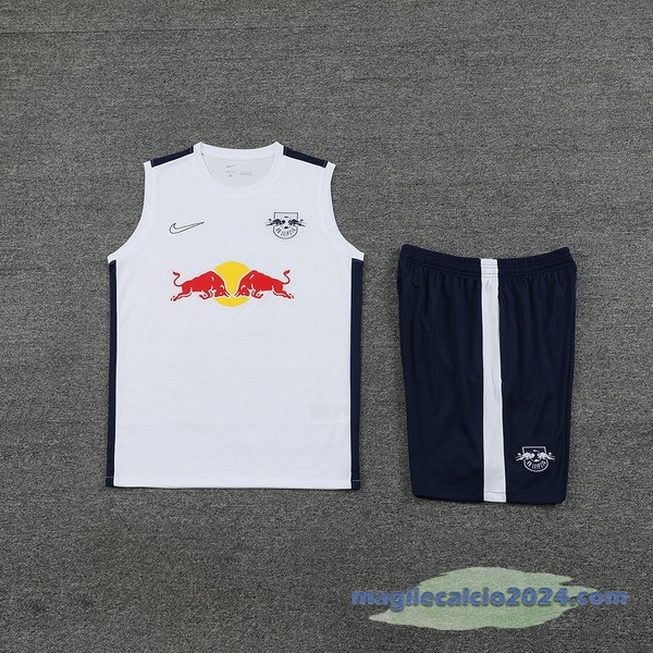 Entrenamiento Senza Maniche Set Completo Leipzig 2023 2024 Bianco Blu Navy Poco Prezzo