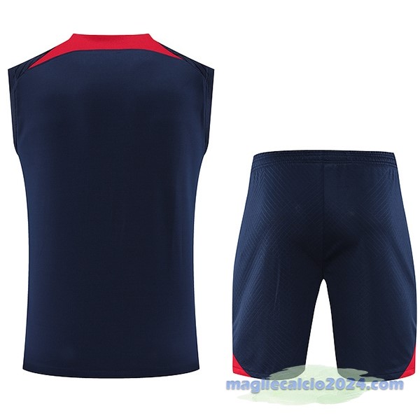 Entrenamiento Senza Maniche Set Completo Leipzig 2023 2024 Blu Navy Poco Prezzo