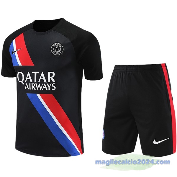 Entrenamiento Senza Maniche Set Completo Paris Saint Germain 2023 2024 Nero Rosso Blu Poco Prezzo
