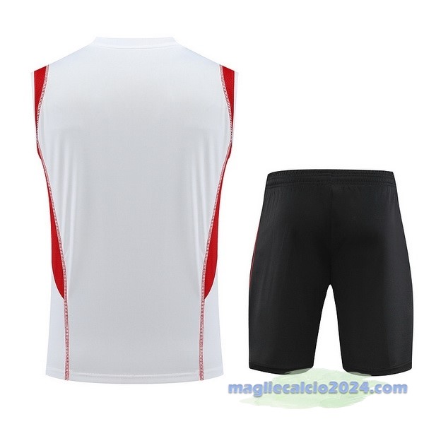 Entrenamiento Senza Maniche Set Completo São Paulo 2023 2024 Bianco I Rosso Nero Poco Prezzo