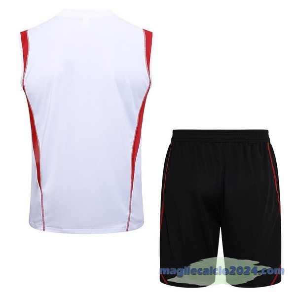 Entrenamiento Senza Maniche Set Completo São Paulo 2023 2024 Bianco Rosso Nero Poco Prezzo
