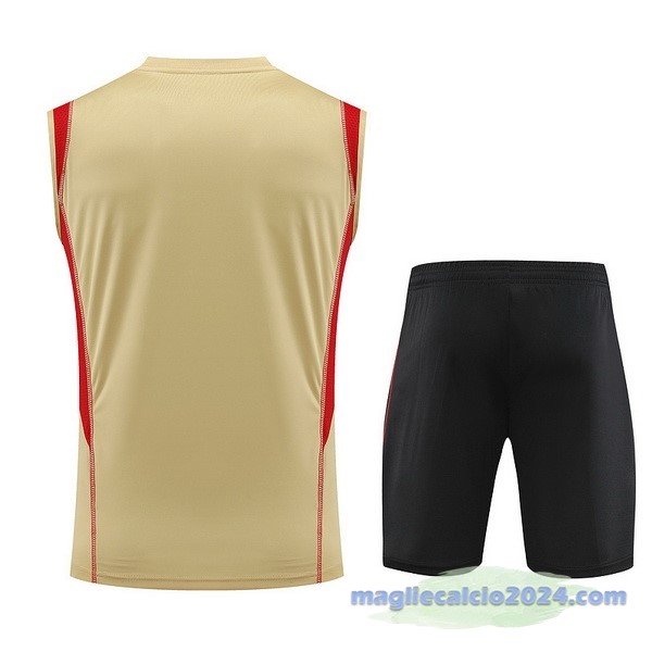Entrenamiento Senza Maniche Set Completo São Paulo 2023 2024 Giallo Rosso Nero Poco Prezzo