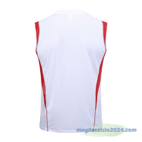 Entrenamiento Senza Maniche São Paulo 2023 2024 Bianco Rosso Poco Prezzo