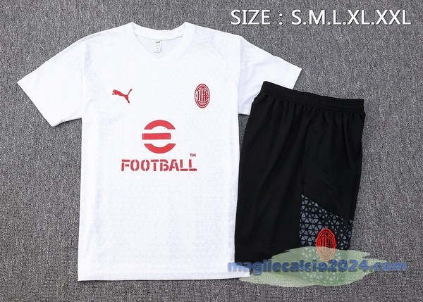 Entrenamiento Set Completo AC Milan 2023 2024 Bianco Nero Rosso Poco Prezzo