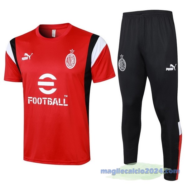 Entrenamiento Set Completo AC Milan 2023 2024 Rosso I Nero Bianco Poco Prezzo