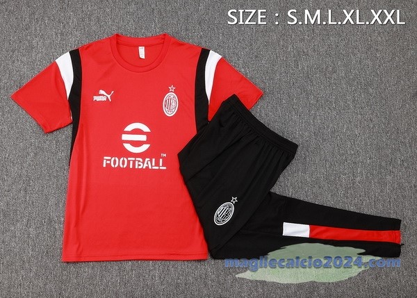 Entrenamiento Set Completo AC Milan 2023 2024 Rosso I Nero Bianco Poco Prezzo