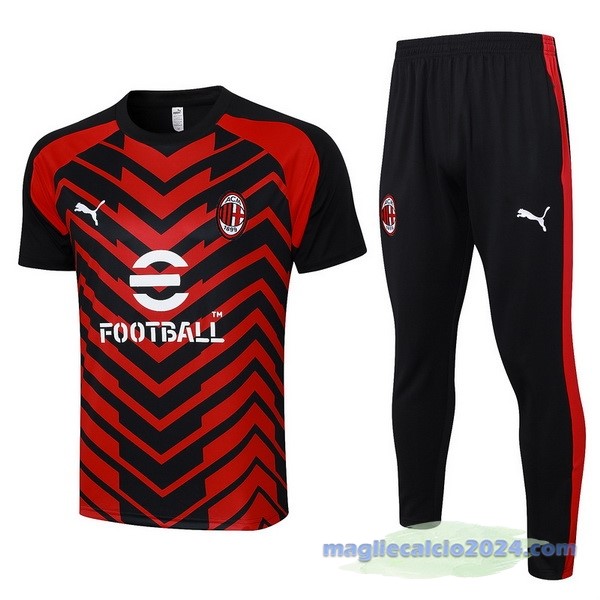 Entrenamiento Set Completo AC Milan 2023 2024 Rosso Nero Poco Prezzo