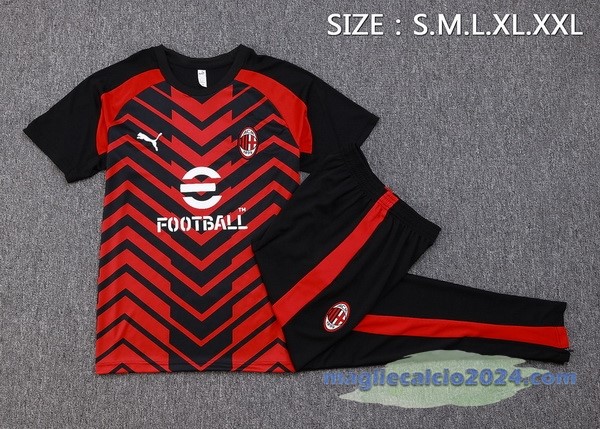 Entrenamiento Set Completo AC Milan 2023 2024 Rosso Nero Poco Prezzo