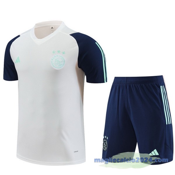 Entrenamiento Set Completo Ajax 2023 2024 Bianco Verde Blu Poco Prezzo