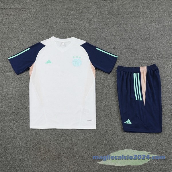 Entrenamiento Set Completo Ajax 2023 2024 Bianco Verde Blu Poco Prezzo