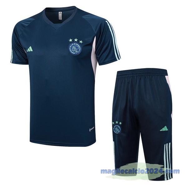 Entrenamiento Set Completo Ajax 2023 2024 Blu Navy Rosa Poco Prezzo
