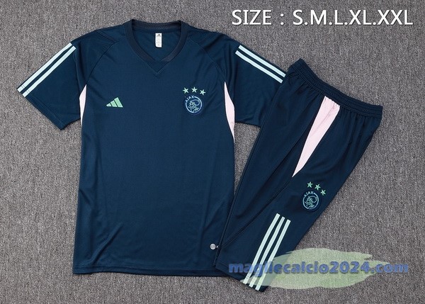 Entrenamiento Set Completo Ajax 2023 2024 Blu Navy Rosa Poco Prezzo