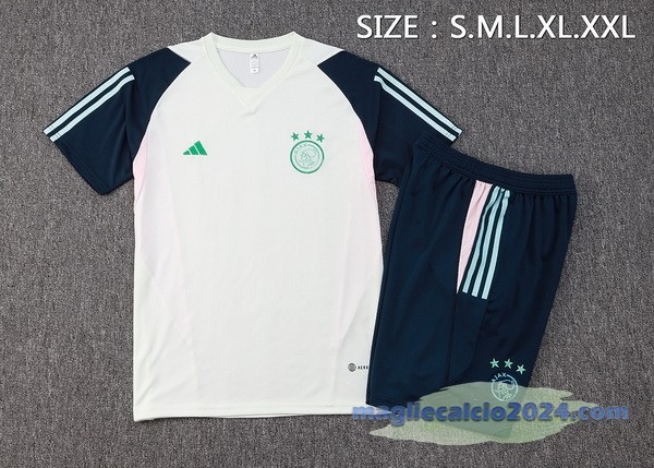Entrenamiento Set Completo Ajax 2023 2024 Grigio Blu Poco Prezzo
