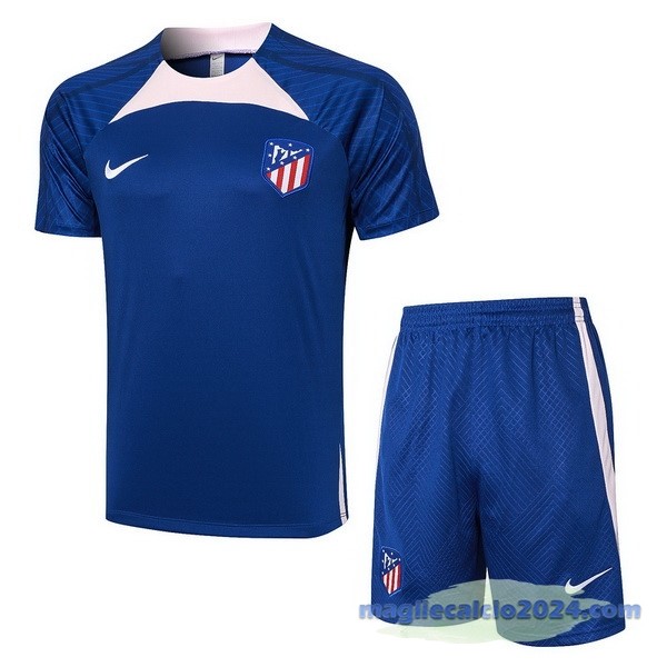 Entrenamiento Set Completo Atlético Madrid 2023 2024 Blu Rosa Poco Prezzo