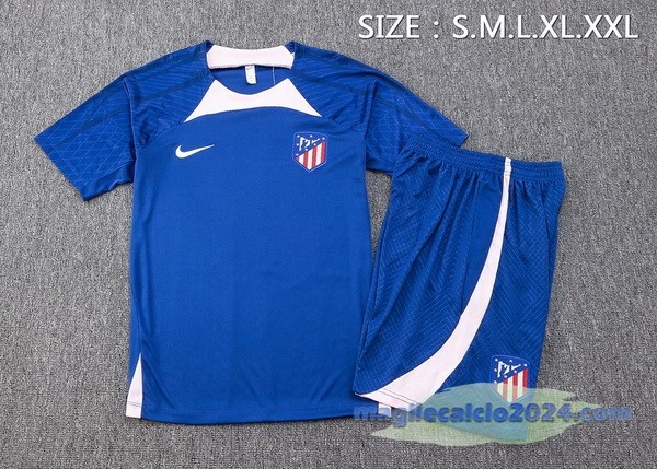 Entrenamiento Set Completo Atlético Madrid 2023 2024 Blu Rosa Poco Prezzo