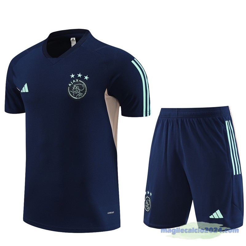Entrenamiento Set Completo Bambino Ajax 2023 2024 Blu Navy I Rosa Poco Prezzo