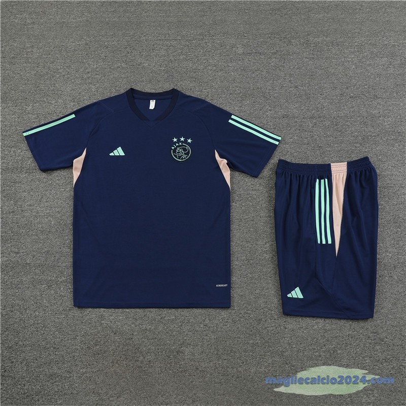 Entrenamiento Set Completo Bambino Ajax 2023 2024 Blu Navy I Rosa Poco Prezzo