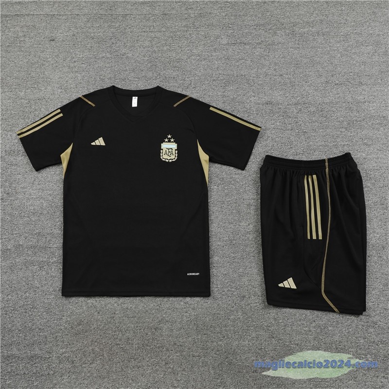 Entrenamiento Set Completo Bambino Argentina 2023 Nero Giallo Poco Prezzo