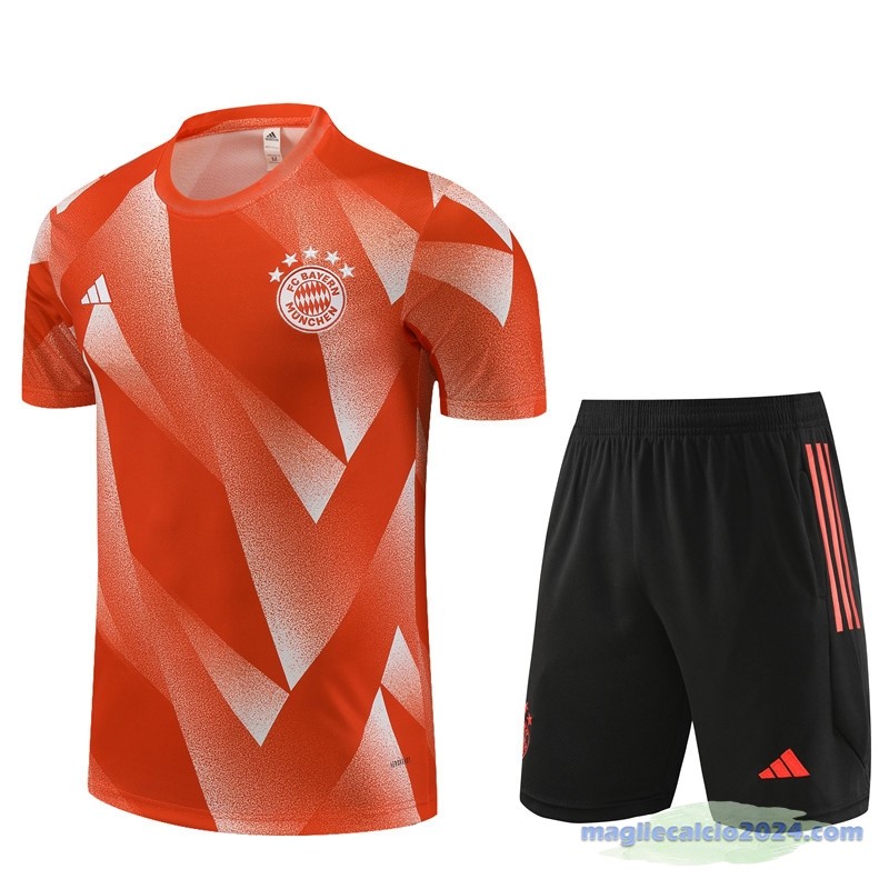 Entrenamiento Set Completo Bambino Bayern Múnich 2023 2024 Arancione Nero Poco Prezzo