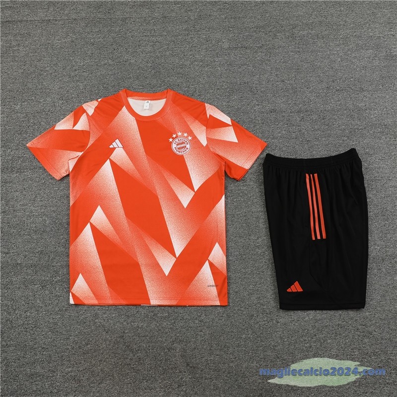 Entrenamiento Set Completo Bambino Bayern Múnich 2023 2024 Arancione Nero Poco Prezzo