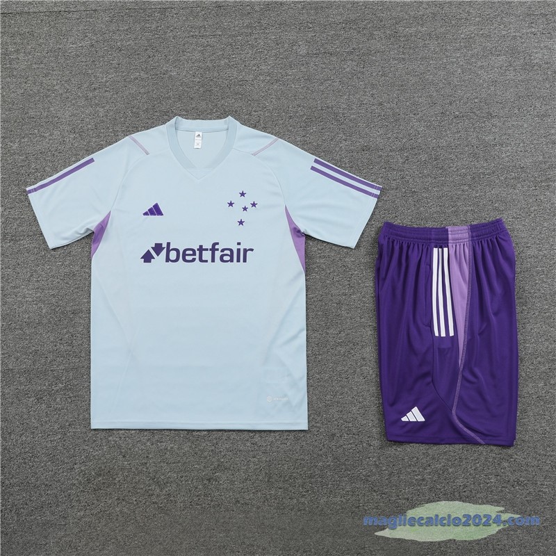 Entrenamiento Set Completo Bambino Cruzeiro 2023 2024 Grigio Purpureo Poco Prezzo