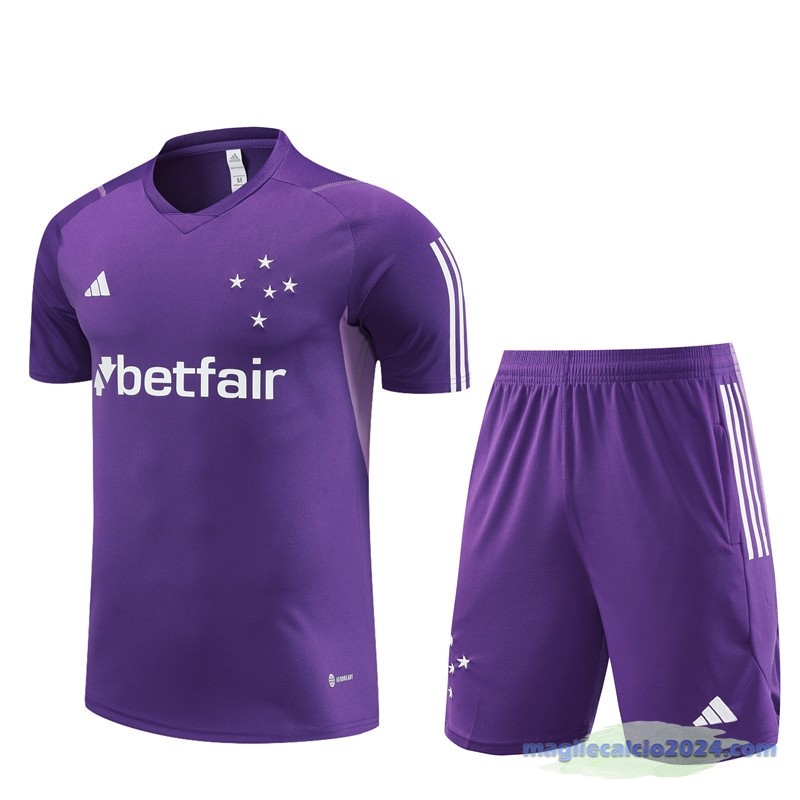Entrenamiento Set Completo Bambino Cruzeiro 2023 2024 Purpureo Poco Prezzo