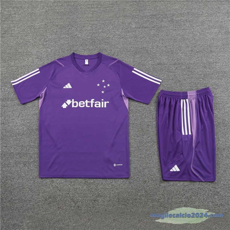 Entrenamiento Set Completo Bambino Cruzeiro 2023 2024 Purpureo Poco Prezzo
