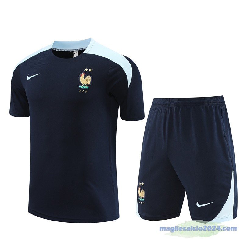 Entrenamiento Set Completo Bambino Francia 2024 Blu Navy Poco Prezzo